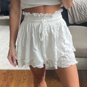 White Flowy Mini Skirt
